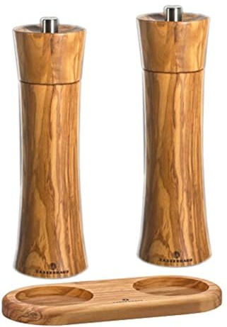 Zassenhaus Olive Pepper and Salt Mill Set 7.5-inch with Stand
