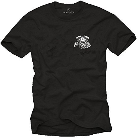 MAKAYA T-Shirt För Motorcyklister - Forty Eight Squad - Chris Davidsons Motorcykelkläder Svart Storlek L