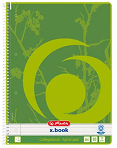Herlitz 303453 Collegeblock Recycling, kariert, 60 g/qm, DIN A4, 80 Blatt