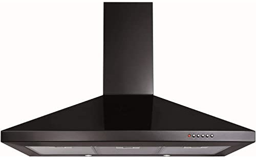 ECH91BL 90cm Chimney Cooker Hood Extractor Fan In Black
