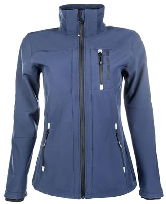 HKM 5273 Softshelljacke Sport, Damen Mädchen Jacke Regenjacke Kapuze, Blau (Dunkelblau), 176