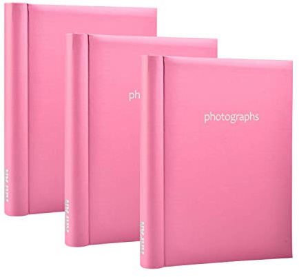 Arpan 3 x Self Adhesive Photo Albums Totaling 108 Sheets 216 Sides - Hot Pink