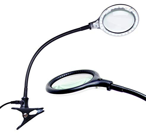 Brightech LightView Flex Magnifying Desk Lamp, 1.75X Light Magnifier, Adjustable Magnifying Glass with Light for Crafts, Reading, Close Work