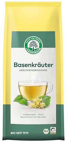 Lebensbaum Basenkräuter, Bio Kräutertee-Mischung, Bio-Tee mit Wildkräutern, Basenfasten-Tee mit Geschmack von Brennnessel & Himbeerblatt, lose, 50g
