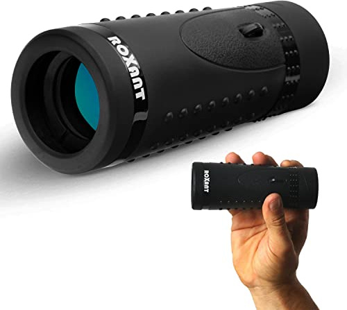 ROXANT Grip Scope High Definition Wide View Monocular - With Retractable Eyepiece And Fully Multi Coated Optical Glass Lens + Bak4 Prism. Comes With Cleaning Cloth, Case & Neck Strap.