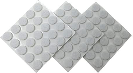 Felt Gard 10mm Self-Adhesive Felt Furniture Pads, Noise Dampening Non Slip Bumper Pads for Cabinet Drawer Doors, 75-Pack, White