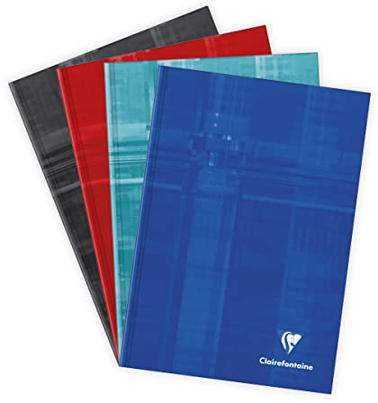 Clairefontaine 9512C - Notizbuch / Kladde DIN A5 14,8x21cm, mit Hardcover, kariert, 90g, 96 Blatt, farbig sortiert, 1 Stück