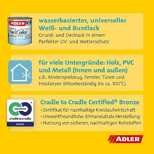 ADLER Varicolor 2in1 Acryl Buntlack für Innen und Außen - 375 ml Farblos Matt Farblos - Wetterfester Lack und Grundierung - matt