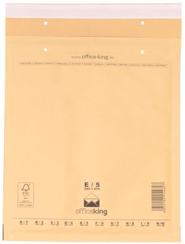 200 x Luftpolstertaschen braun Gr. E/5 (240x275 mm) DIN B5+ - Marken-Qualität von OfficeKing®