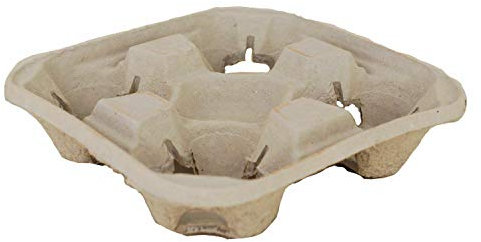 180x Disposable 4 Cup Carry Trays Recycled Paper Pulp Drink Holder Carrier