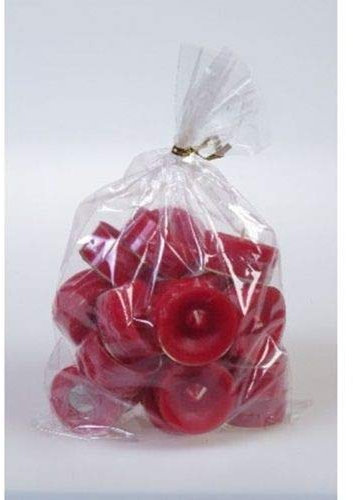 20 original Dänische Teelichter ohne Duft im Acryl-Cup farbig durchgefärbt rot