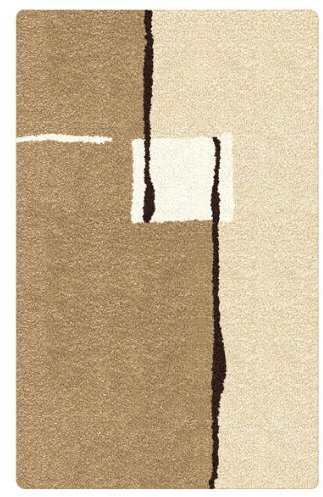 Badteppich Badvorleger Malaga Florhöhe 25 mm toffee 224: Größe WC-Vorleger mit Ausschnitt 55 x 55 cm