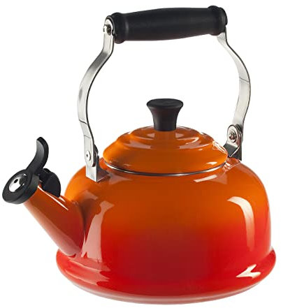 Le Creuset Q3101-2 Enamel On Steel Whistling Tea Kettle, Flame