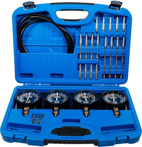 BGS 62670 | Appareil de test de synchronisation de carburateur | avec 4 chronos de synchronisation | 29 pièces