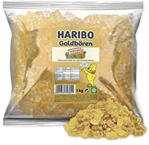 Haribo Goldbären Ananas, sortenreine Gummibären, 1 KG