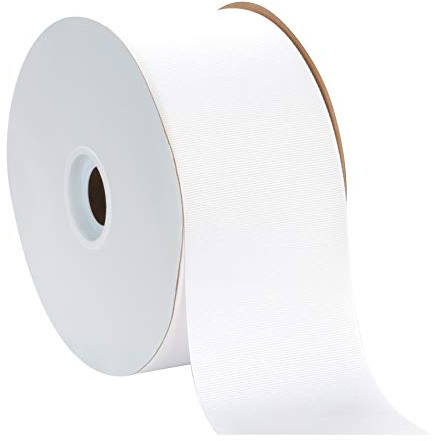 Berwick Offray 3 Grosgrain Ribbon, White, 50 Yards