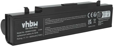 vhbw Li-Ion Akku kompatibel mit Notebook Samsung RC520 | RF410, RF510, RV409, RV510, RV720 Ersatz für AA-PB9NC6B, AA-PB9NS6B, AA-PB9NC6W (6600mAh, 11.1V) schwarz