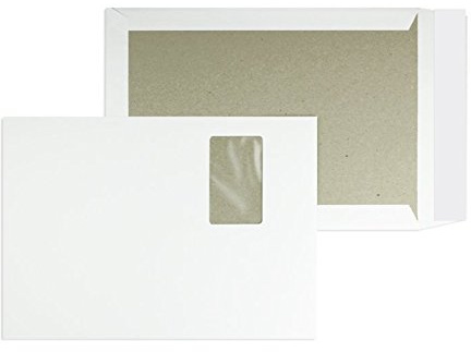 Papprückwandtaschen | Premium | 229 x 324 mm (DIN C4) mit Fenster | Weiß (100 Stück) mit Abziehstreifen | Briefhüllen, Kuverts, Couverts, Umschläge mit 2 Jahren Zufriedenheitsgarantie
