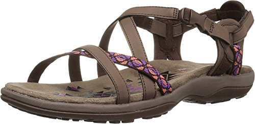Skechers Women's Reggae Slim - Vacay-40955 Sling Back Sandals, Brown Chocolate Duraleather Webbing, 7 UK