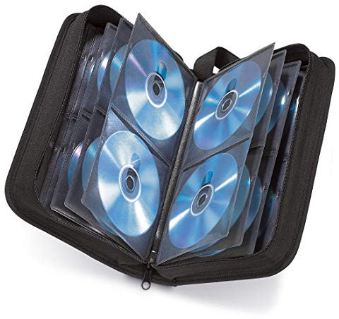 Hama CD Wallet for 80 Discs | CD/DVD/Blu-Ray | Folder for Storage, Space-Saving for the Office, Car and at Home | Black