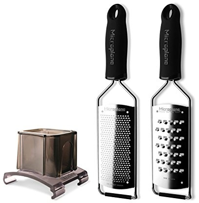 Microplane Gourmet 45000 Set: Reiben fein + sehr grob + Halter