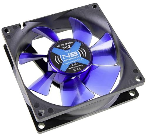 NoiseBlocker BlackSilent Fan X2 PC-Gehäuse-Lüfter Schwarz (B x H x T) 80 x 80 x 25 mm