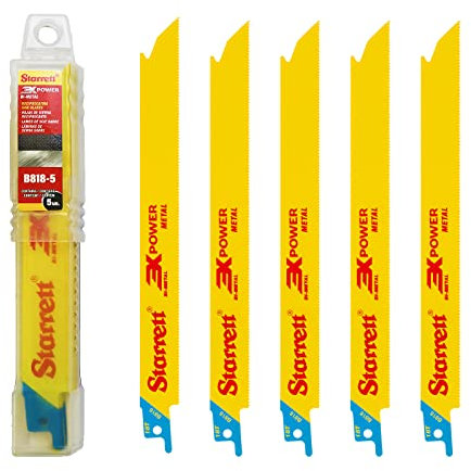 Starrett Metal Cutting Reciprocating Saw Blade 200mm (8-inch) - Pack of 5