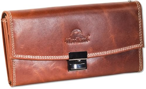 Woodland - Professional serveur portefeuille avec spécialement renforcé porte-monnaie en non traitée, frère de buffle douce à Cognac