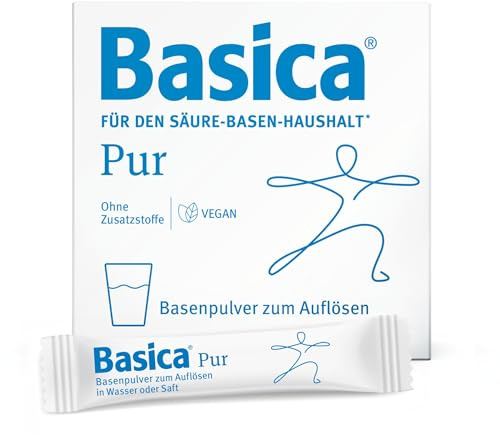 Basica® Pur Basenpulver zum Auflösen in Wasser | für eine normale Säure-Basen-Balance | vegan, laktosefrei & ohne Zucker | verschiedene basische Mineralien und Spurenelemente | 20 Sticks