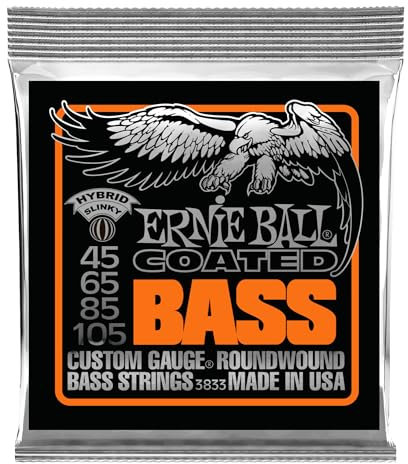 Ernie Ball P03833 Hybrid Slinky Coated E-Bass-Saiten, Stärke 45-105