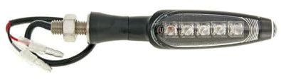 Blinker LED KOSO M8 Gewinde, 110 mm Schwarz matt, kompatibel mit Motorrad | 12 V, 0,5 W LED-Technologie, M8 x 1,25 Gewinde 20 mm, Metallgehäuse, Glas transparent; kompatibel mit Roller, Quad