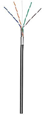 Goobay 57294 CAT 5e Cavo di Rete per Esterni, F/UTP, Nero, 100m Length