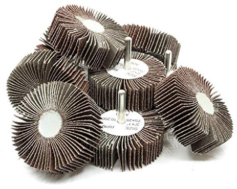Benchmark Abrasives Aluminum Oxide 3 Inch Flap Wheel - 1” Length 1/4 Shank Mounted Sander for Deburring, Sanding, Grinding, Paint Removal - Polishing Wheel for Drill & Grinder (10 Pack) - 60 Grit