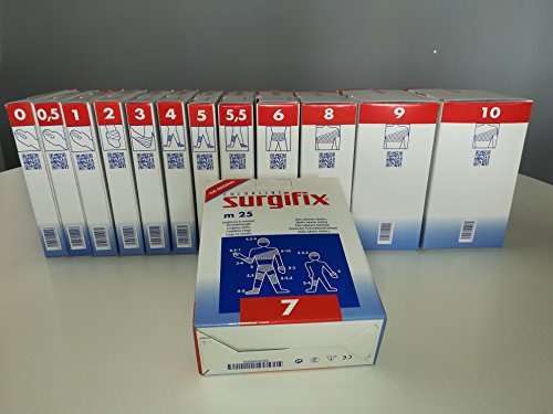 Surgifix - Elastisches Röhrennetz Poly, Größe 7, zur Fixierung von Kompressen, Gazen und Verbänden an Becken und Hüfte, Spannlänge 25 m, weiße Farbe, hergestellt in Italien, 1 Stück