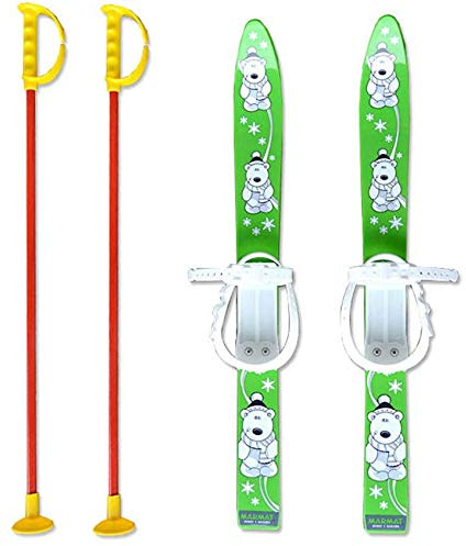 Unbekannt Kinderski Babyski skidor, inlärningsskidor 70 cm, 7 färger för barn från rg-vertrieb (grön)