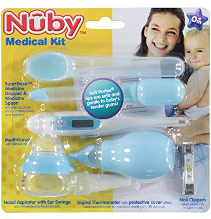 Nuby Complete Nursery Care Medical Kit for Healthy Baby - Small 7-Piece, Colors May Vary