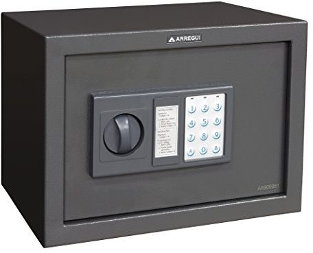 ARREGUI Class T25EB Caja Fuerte para el Hogar de Apertura con Codigo Programable | Caja de Seguridad para Casa | 25 x 35 x 25 cm | Caja Fuerte de Acero con Llave de Emergencia | 17 L
