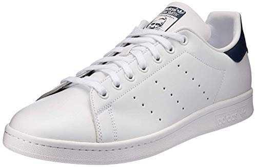 adidas Unisex-Erwachsene Stan Smith Basketballschuhe, Weiß (Running White/New Navy), 43 1/3 EU