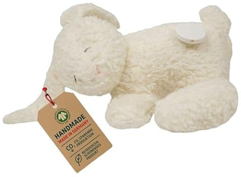 Efie Bio-Spieluhr Hase – 100 % Baumwollplüsch (kbA), Füllung aus Schurwolle (kbT) – GOTS-zertifiziert – handgefertigt in Deutschland – nachhaltiges Babyspielzeug - Melodie (Schlaf Kindchen schlaf)