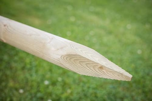 F&G Supplies Round Fence Posts | 1.5m (5ft) x 50mm | 10 Pack | Pressure Treated Wooden Stakes