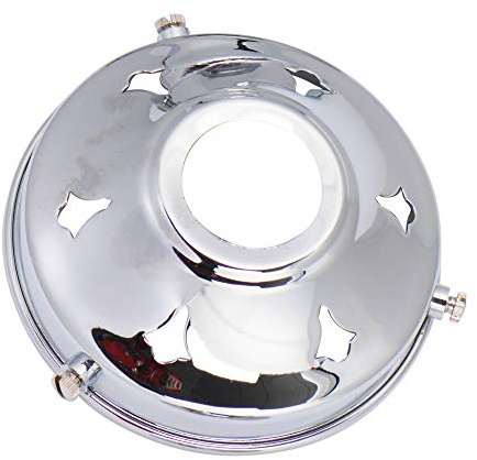 ElekTek Glass Lamp Shade Gallery Fitting for B22 Shade Ring Bulb Holders 3.25 inch Chrome