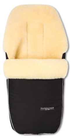 Hofbrucker Kinderwagen Fußsack Polaris – Warm & kuschelig, ideal für Babys & Kleinkinder, hochwertiges Lammfell, passend für Joolz, Cybex & Bugaboo Sportsitz, atmungsaktiv und Wind & Wasser abweisend