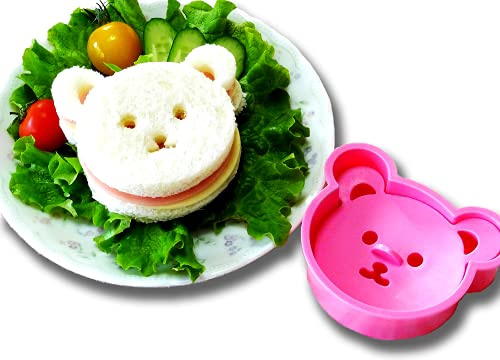 Cute Bear Bento Lunch Sandwich & Cookie Cutter. Easy 2 steps. BPA FREE. Made in Japan.