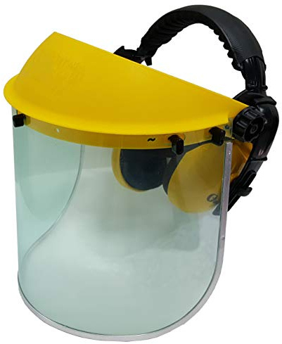 Jasper Browguard Face Shield with Ear Protection Clear Visor with Ear Muffs - ANSI Z87.1 CE EN1731