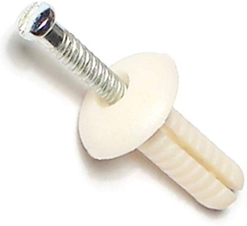 Hard-to-Find Fastener 014973285432 Nylon Mushroom Nail Drive Anchors, 1/4 x 3/4, Piece-100