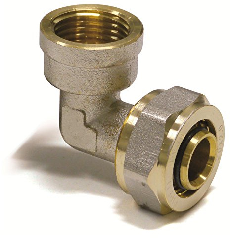 Pipetec Schraubfitting Winkel Übergang 20x2 mm 90° 3/4 Innengewinde für Mehrschicht-Verbundrohr, DVGW, UBA-konform, bis max.100°C