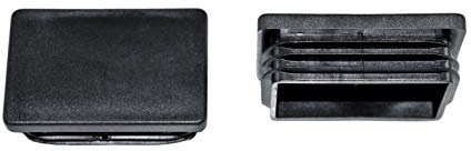 SN-TEC Rohrstopfen/Fußkappe/Pfostenkappe/Lamellenstopfen für Vierkantrohr, Farbe: Schwarz, 60x40mm (10 Stück)