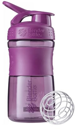 BlenderBottle Sportmixer Tritan Trinkflasche mit BlenderBall, geeignet als Protein Shaker, Eiweißshaker, Wasserflasche oder für Fitness Shakes, BPA frei, skaliert bis 500 ml, 590 ml, lila