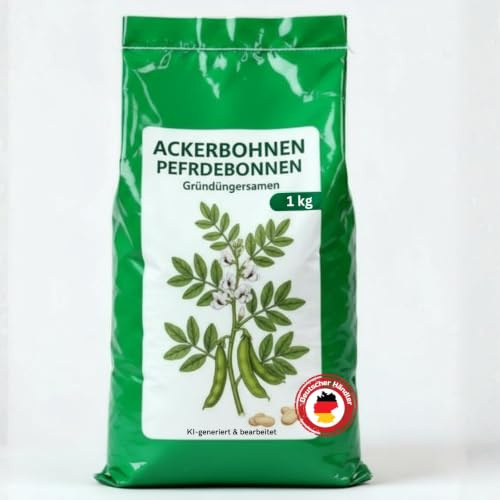 Samenshop24® Ackerbohnen Pferdebohnen, Saatgut, 1kg für ca. 50 m², Gründüngungspflanze mit tiefen Wurzeln für eine Gute Bodenlockerung