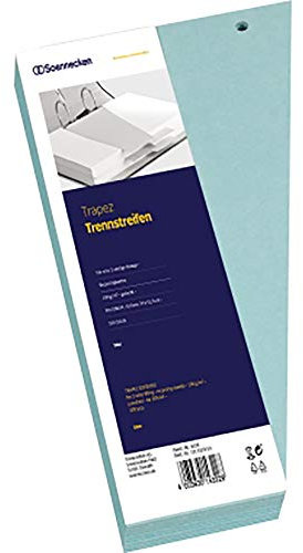 Soennecken Trennstreifen Trapezform, 6,5-12,5 x 24 cm (H x B), Recyclingkarton, 190 g/qm, blau, 100 St./Pack.